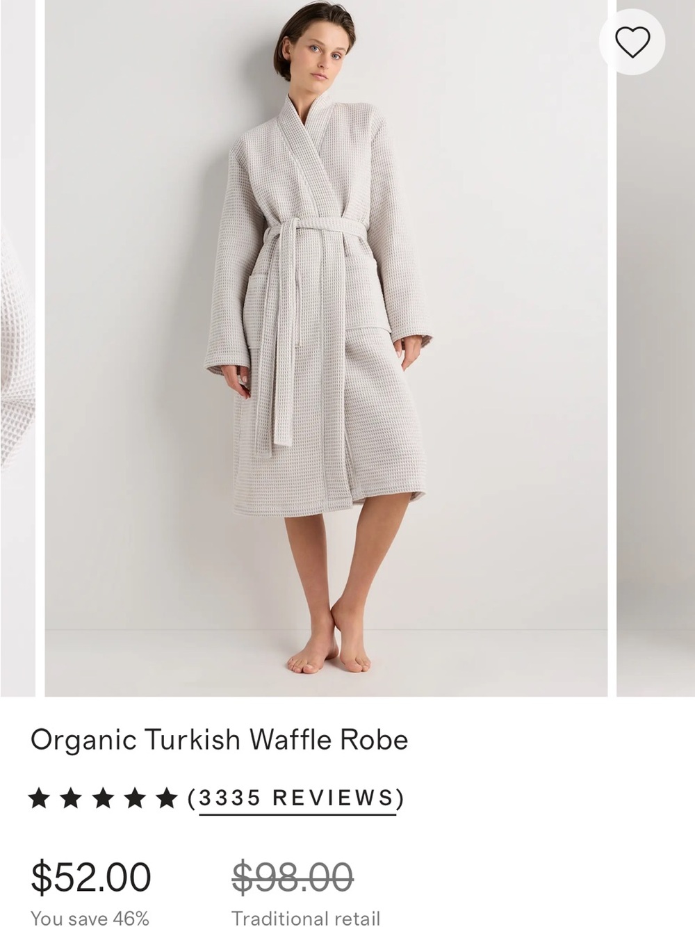 Quince Organic Turkish Waffle Robe - Silver